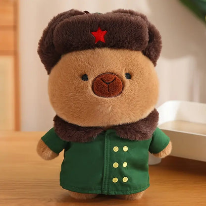 Military Coat Capybara Doll Throw Pillow Plush Doll