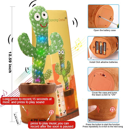 Dancing Cactus Toy, Dancing Talking Cactus for Kids and Baby, Singing Cactus Toy with 120 Songs