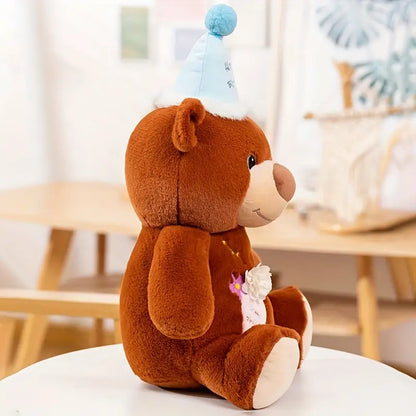 Fluffy Cute Sitting Posture Bear Plush Toy Doll Ornament Doll Throw Pillow