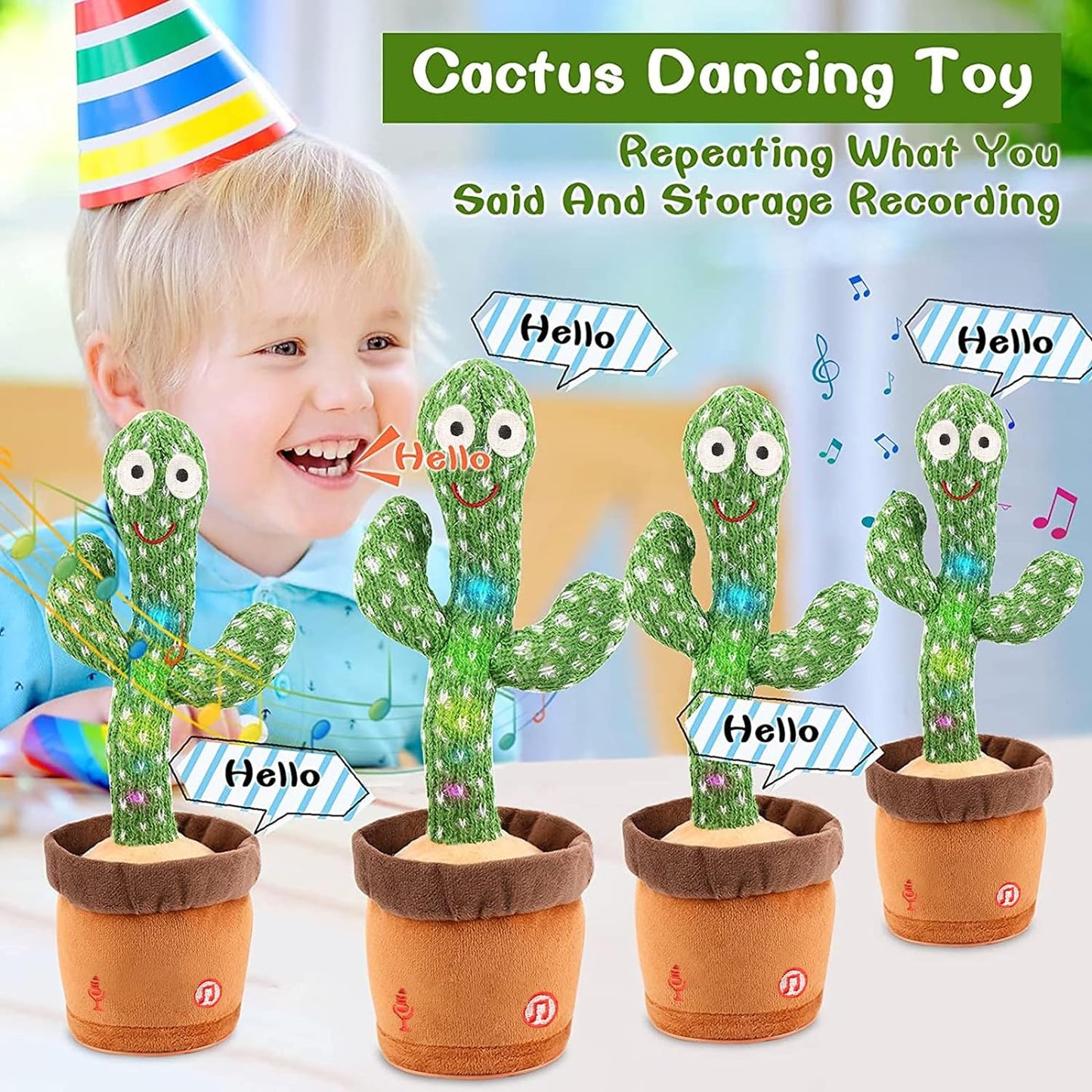 Dancing Cactus Toy, Dancing Talking Cactus for Kids and Baby, Singing Cactus Toy with 120 Songs