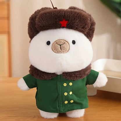 Military Coat Capybara Doll Throw Pillow Plush Doll