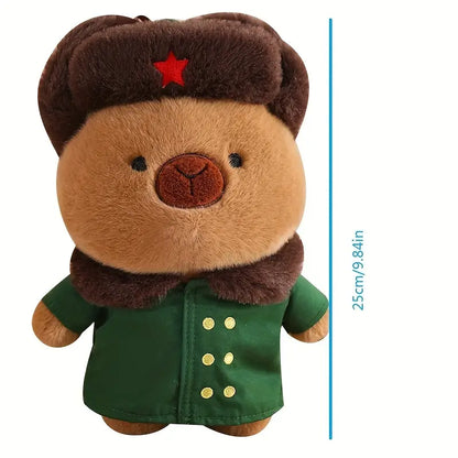 Military Coat Capybara Doll Throw Pillow Plush Doll