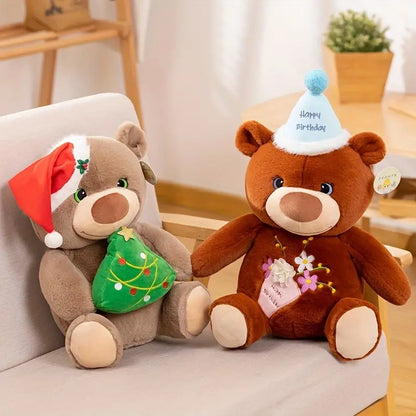 Fluffy Cute Sitting Posture Bear Plush Toy Doll Ornament Doll Throw Pillow